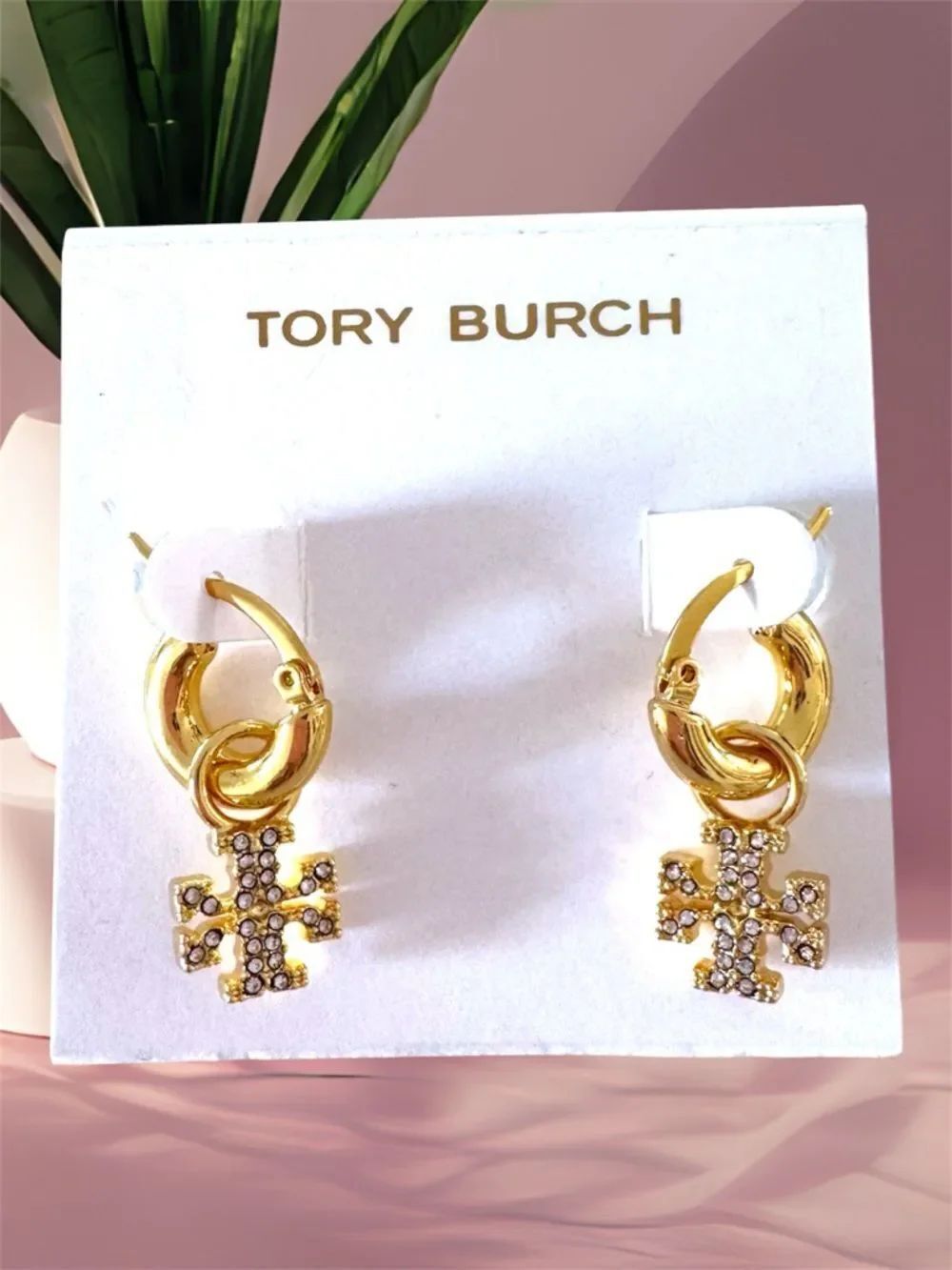 TORY BURCH KIRA HUGGIES MINI HOOPS EARRINGS